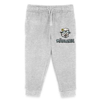 Mählanie Funny Sheep Doodle Name Melanie - Kids Organic Sweatpants by Stanley/Stella - heather grey - Front