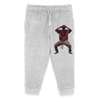 Hip Hop Tanz Pose Streetwear Look tanzen Motiv - Kinder Organic Jogginghose Mini Mover von Stanley/Stella - Grau meliert - Vorne