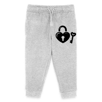 Heart Key - Kids Organic Sweatpants by Stanley/Stella - heather grey - Front