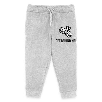 Get Behind Me! (Cross / Bible / Religion / 2C) - Kids Organic Sweatpants by Stanley/Stella - heather grey - Front