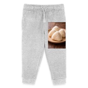 Onigiri Rice Balls Japanese Style - Kids Organic Sweatpants by Stanley/Stella - heather grey - Front