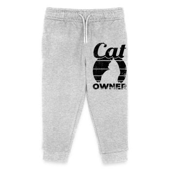 Cat owner - Kids Organic Sweatpants by Stanley/Stella - heather grey - Front