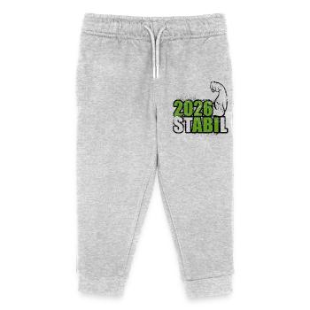 Stabil Abi 2026 - Bizeps - Abitur - Spruch - Kinder Organic Jogginghose Mini Mover von Stanley/Stella - Grau meliert - Vorne