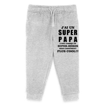 Super papa - Pantalon de jogging enfant bio Stanley/Stella - gris chiné - Devant