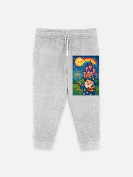 Arcane Sorcerer and Starry Castle - Kids Organic Sweatpants by Stanley/Stella - heather grey