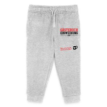 Gästebuch Einweihung 2026 Neue Wohnung Geschäft - Kinder Organic Jogginghose Mini Mover von Stanley/Stella - Grau meliert - Vorne