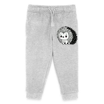 Süßer Igel im Cartoon-Stil - Kinder Organic Jogginghose Mini Mover von Stanley/Stella - Grau meliert - Vorne