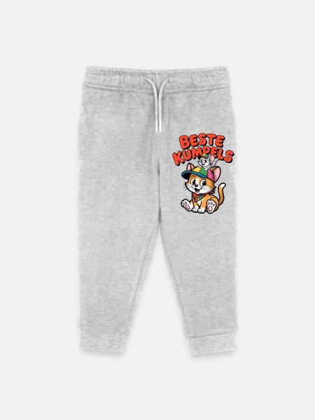 Best Buddies Cat Mouse Friendship - Kids Organic Sweatpants by Stanley/Stella - heather grey