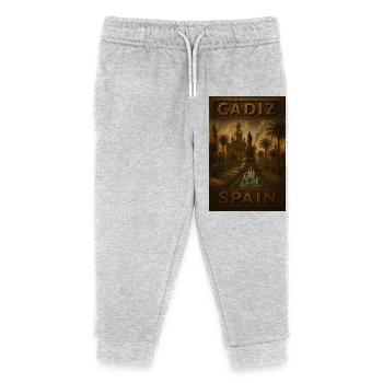 Cádiz Spain – Steampunk Bronze Travel Poster - Kids Organic Sweatpants by Stanley/Stella - heather grey - Front
