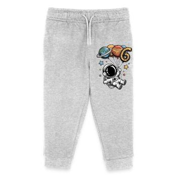 Geburtstagsastronaut mit Planetenballons 6 - Kinder Organic Jogginghose Mini Mover von Stanley/Stella - Grau meliert - Vorne