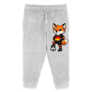 Soccer Fox Germany Fan German Flag - Kids Organic Sweatpants by Stanley/Stella - heather grey - Front