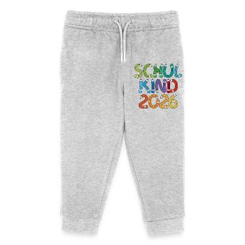 Schulkind 2026 Schule Einschulung Schulanfang - Kinder Organic Jogginghose Mini Mover von Stanley/Stella - Grau meliert - Vorne