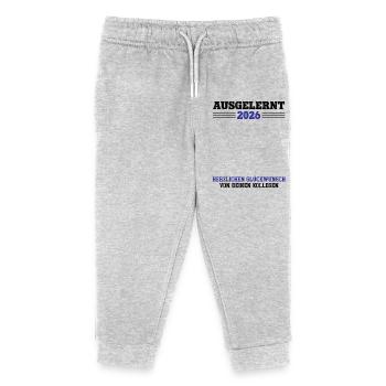 Ausgelernt 2026 Ausbildung Bestanden Geselle Azubi - Kinder Organic Jogginghose Mini Mover von Stanley/Stella - Grau meliert - Vorne