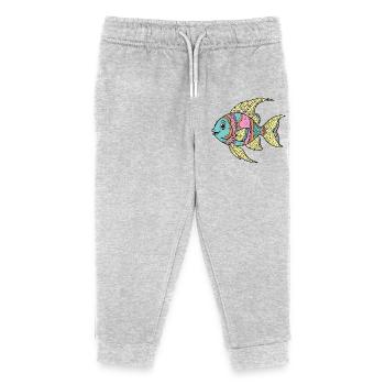 Colorful Psychedelic Coral Fish - Kids Organic Sweatpants by Stanley/Stella - heather grey - Front