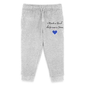 9 Monate im Bauch aber für immer im Herzen, Geburt - Kinder Organic Jogginghose Mini Mover von Stanley/Stella - Grau meliert - Vorne