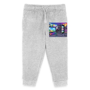 Configuration de jeu RGB colorée - Pantalon de jogging enfant bio Stanley/Stella - gris chiné - Devant