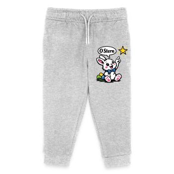 Ostern Hase Stern Cartoon für Babys - Kids Organic Sweatpants by Stanley/Stella - heather grey - Front