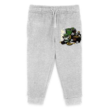 Leprechaun in the pot of gold - Kids Organic Sweatpants by Stanley/Stella - heather grey - Front