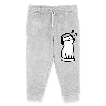 Casque pour chats Câlins Beat - Pantalon de jogging enfant bio Stanley/Stella - gris chiné - Devant