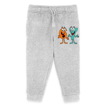 Six Seven Cartoon - Kinder Organic Jogginghose Mini Mover von Stanley/Stella - Grau meliert - Vorne