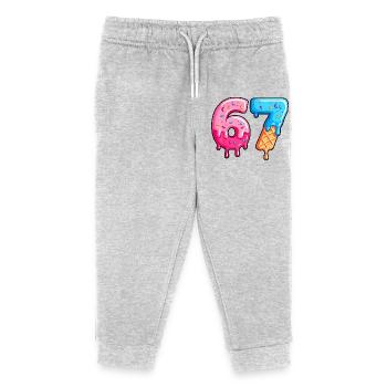 Figures Sweet 6-7 Dessert Font - Kids Organic Sweatpants by Stanley/Stella - heather grey - Front