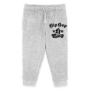 Oldschool Hip-Hop-Musik typografisches Design - Kinder Organic Jogginghose Mini Mover von Stanley/Stella - Grau meliert - Vorne