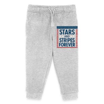 Forever Sterne und Streifen - Kinder Organic Jogginghose Mini Mover von Stanley/Stella - Grau meliert - Vorne