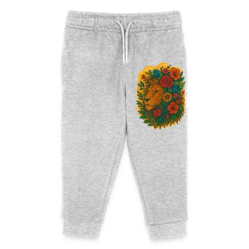 Blüten-Löwenkrone - Kinder Organic Jogginghose Mini Mover von Stanley/Stella - Grau meliert - Vorne