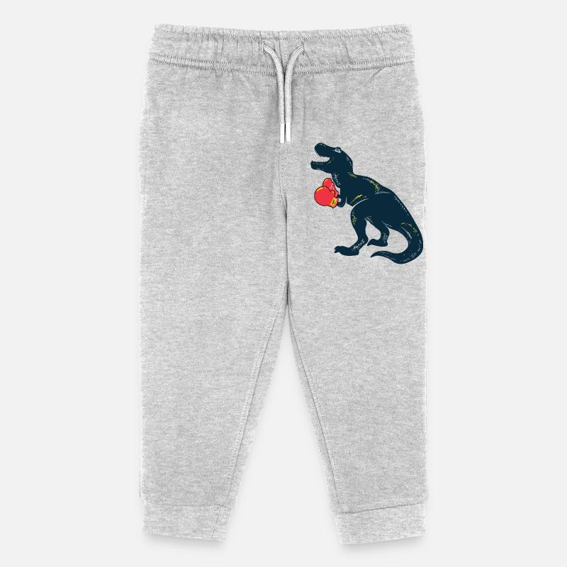 Dino Boxer Rex - Kinder Organic Jogginghose Mini Mover von Stanley/Stella - Grau meliert