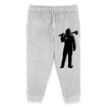 Lumberjack Shadow with Lumber Load - Kids Organic Sweatpants by Stanley/Stella - heather grey - Front
