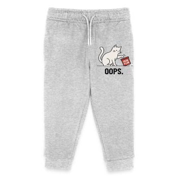 Mon plan... Oups – Chat drôle - Pantalon de jogging enfant bio Stanley/Stella - gris chiné - Devant