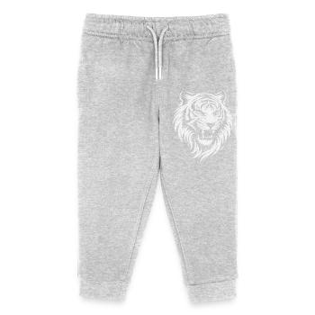 Tiger head in minimalist vector style - Kids Organic Sweatpants by Stanley/Stella - heather grey - Front