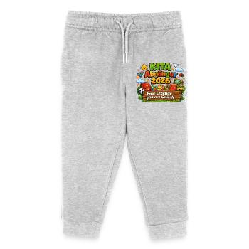Kita Abgänger 2026 Abschied Kindergarten - Kinder Organic Jogginghose Mini Mover von Stanley/Stella - Grau meliert - Vorne