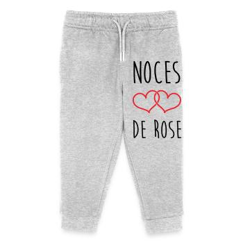 Noces de Rose 17 ans de mariage - Pantalon de jogging enfant bio Stanley/Stella - gris chiné - Devant