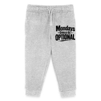 Monday should be optional Spruch Montag - Kids Organic Sweatpants by Stanley/Stella - heather grey - Front