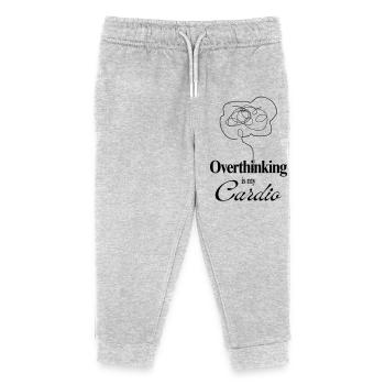 Trop réfléchir est mon t-shirt humoristique cardio santé mentale - Pantalon de jogging enfant bio Stanley/Stella - gris chiné - Devant