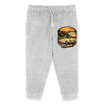 Freiheit auf Rädern - Kinder Organic Jogginghose Mini Mover von Stanley/Stella - Grau meliert - Vorne