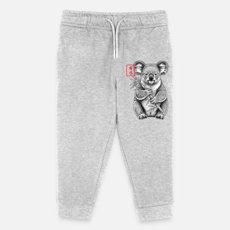 Koala asiatique - Pantalon de jogging enfant bio Stanley/Stella - gris chiné