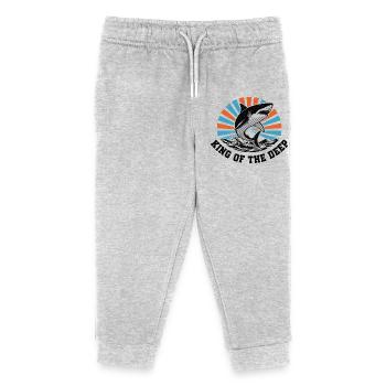 Roi Requin de l’Explosion Profonde - Pantalon de jogging enfant bio Stanley/Stella - gris chiné - Devant