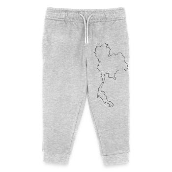 Thailand map outline - Kids Organic Sweatpants by Stanley/Stella - heather grey - Front
