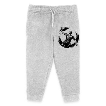 Volleyball Player Silhouette - Kids Organic Sweatpants by Stanley/Stella - heather grey - Front