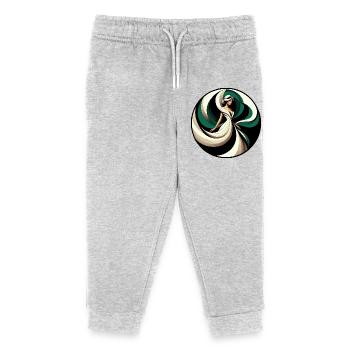 Tanzende grüne Wirbelwirbel-Aura - Kinder Organic Jogginghose Mini Mover von Stanley/Stella - Grau meliert - Vorne