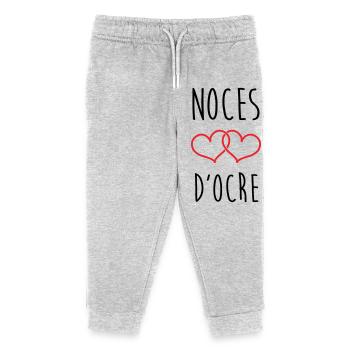 Noces d'Ocre 71 ans de mariage - Pantalon de jogging enfant bio Stanley/Stella - gris chiné - Devant
