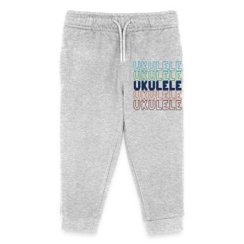 Typographie du ukulélé - Pantalon de jogging enfant bio Stanley/Stella - gris chiné - Devant