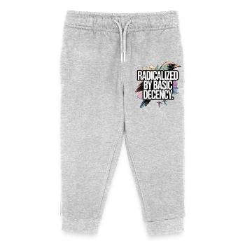 Radicalized by Basic Decency Statement - Kids Organic Sweatpants by Stanley/Stella - heather grey - Front