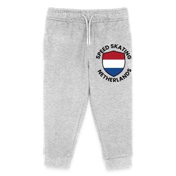 Speedskate Netherlands Shield - Kinder Organic Jogginghose Mini Mover von Stanley/Stella - Grau meliert - Vorne