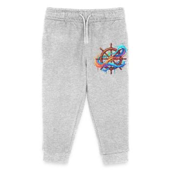 Colour waves on the steering wheel - Kids Organic Sweatpants by Stanley/Stella - heather grey - Front
