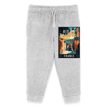 Explore Charming Aix-en-Provence in France - Kids Organic Sweatpants by Stanley/Stella - heather grey - Front