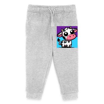 cow - Kids Organic Sweatpants by Stanley/Stella - heather grey - Front