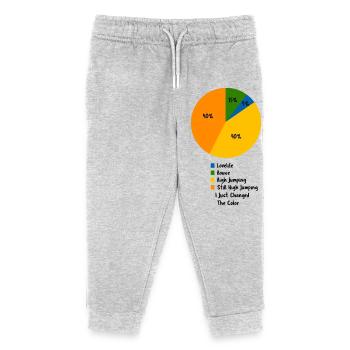 Hochsprung-Lebens-Tortendiagramm Lustige Sportkunst - Kinder Organic Jogginghose Mini Mover von Stanley/Stella - Grau meliert - Vorne